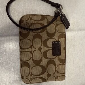 Coach Signature Tan Wristlet
